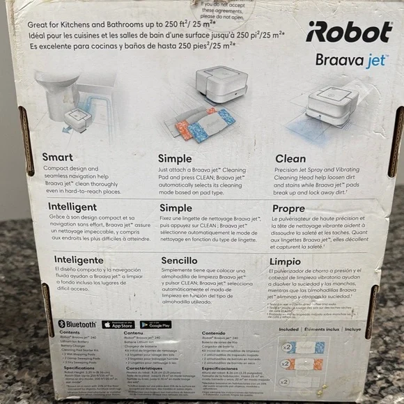 iRobot Braava jet 240 Mopping Robot - White with Blue Accents - Picture 10 of 14